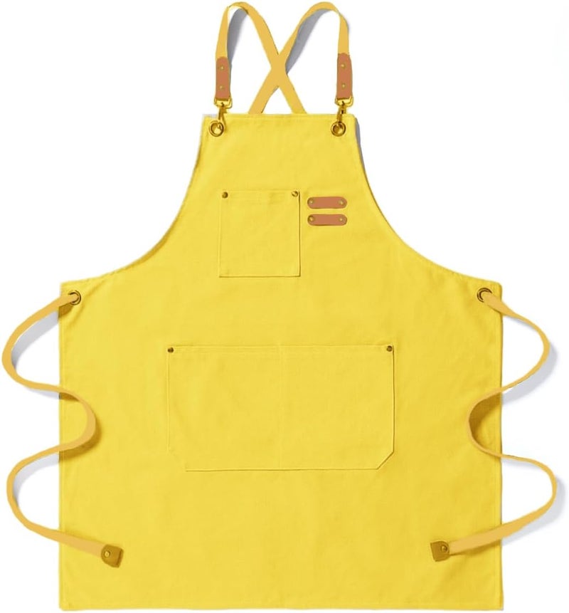 Duogoo Kitchen Chef Aprons for Women and Men with 3 Pockets for Cooking BBQ Bib Work - Image 1